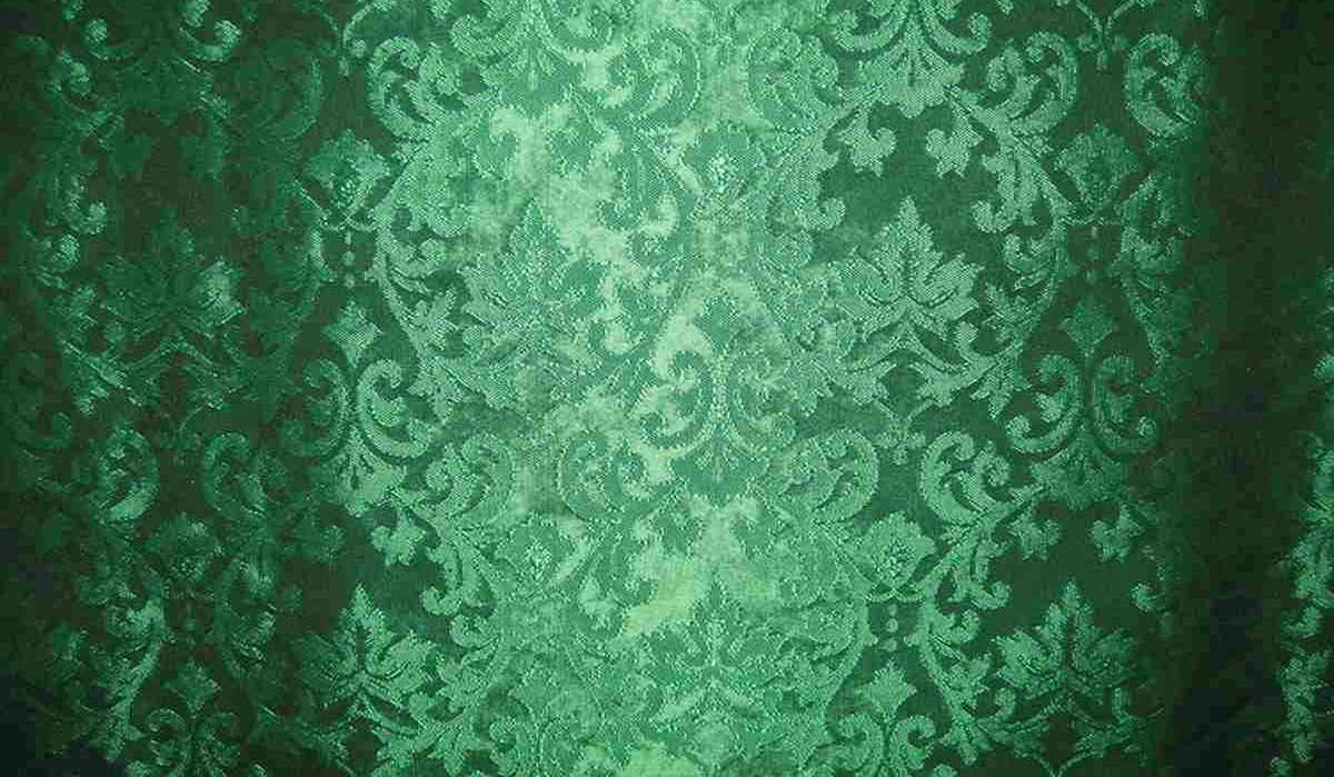  Dark green damask upholstery fabric + Reasonable price 