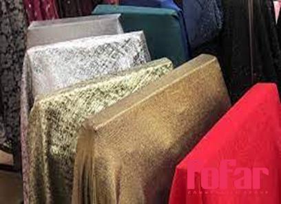 Buy gold foil tricot fabric at an exceptional price